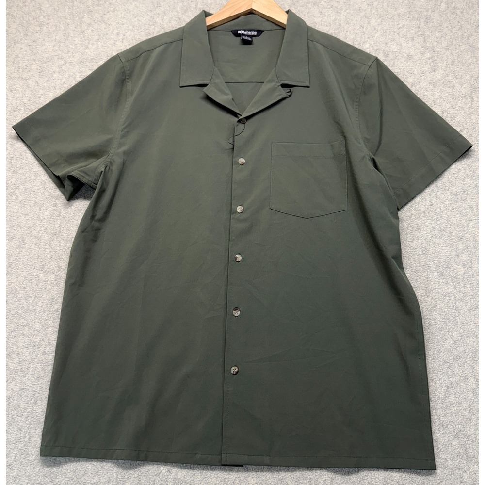 Sherpa‎ Adventure Gear Men's Short Sleeve Button Up Shirt Olive Green Hiking L